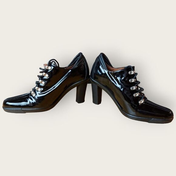 Donald J. Pilner Black Patent Leather Duke Booties Size 7.5 - Picture 7 of 11